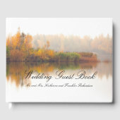 Farbenfrohe Bäume Wasserfront Rustikale Hochzeit Gästebuch (Vorderseite)