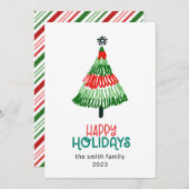 Farbenfrohe Bäume Weihnachten glücklich (Vorne/Hinten)