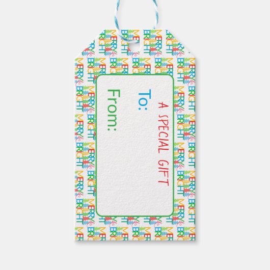 Farbenfrohe Bäume Weihnachtsgeschenk Tag Geschenkanhänger (Vorderseite)