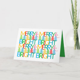 Farbenfrohe Bäume Weihnachtskarte Feiertagskarte