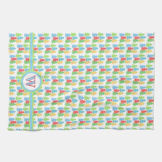 Farbenfrohe Bäume Weihnachtsküche Handtuch (Horizontal)