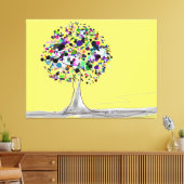 Farbenfrohe Bäume Wohlstand Leinwand drucken (Insitu (Wohnzimmer))
