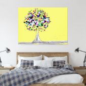 Farbenfrohe Bäume Wohlstand Leinwand drucken (Insitu (Schlafzimmer))