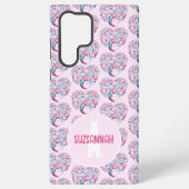 Farbenfrohe Baumkronenmuster Pastel Blu Monogram Samsung Galaxy Hülle (Rückseite)