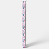 Farbenfrohe Baumkronenmuster Pastel Blu Monogram Samsung Galaxy Hülle (Linke Seite)