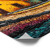 Farbenfrohe Baumlandschaft Poster (Ecke)