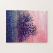 Farbenfrohe Baumlandschaft von Texas/rosa Himmel Puzzle (Horizontal)
