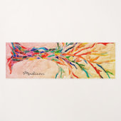 Farbenfrohe Baummonogramm Name Zen Yogamatte (Vorderseite (Horizontal))