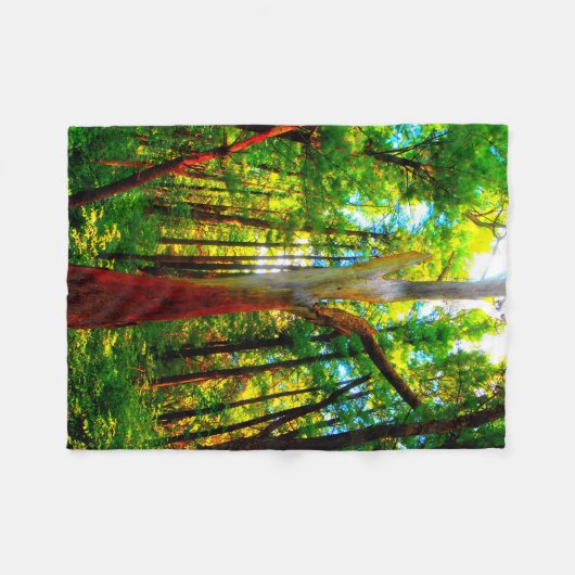 Farbenfrohe Baumrinde Fleecedecke (Vorderseite (Horizontal))