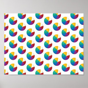 Farbenfrohe Beach Ball Sommermuster Poster