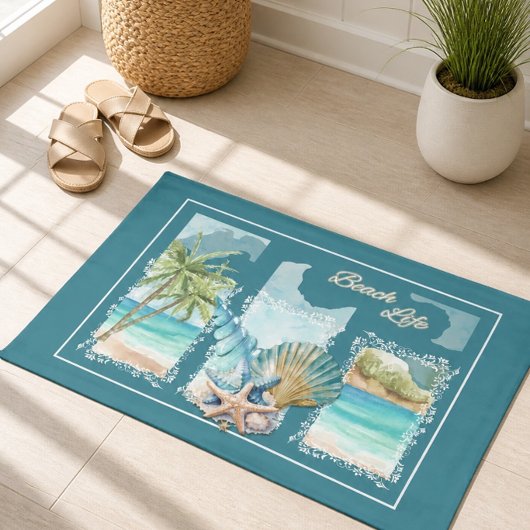 Farbenfrohe Beach Life Doormat Fußmatte