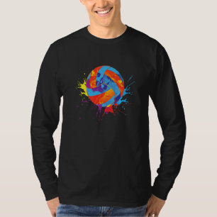 Farbenfrohe Beachvolleyball Colorsplash Setter spi T-Shirt