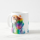 Farbenfrohe Beagle Dose Kaffee Tasse, Cup Kaffeetasse (Vorderseite Links)