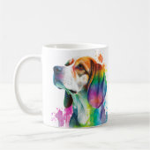 Farbenfrohe Beagle Dose Kaffee Tasse, Cup Kaffeetasse (Links)