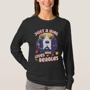Farbenfrohe Beagle Hund für Mädchen Frauen Teens, T-Shirt