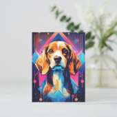 Farbenfrohe Beagle Kunst, Kultur Postkarte (Stehend Vorderseite)