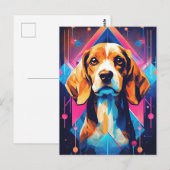 Farbenfrohe Beagle Kunst, Kultur Postkarte (Vorne/Hinten)