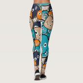 Farbenfrohe Beängstigende Monster Leggings (Rückseite)