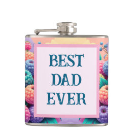 Farbenfrohe Beeren mit bester Vater je Flachmann