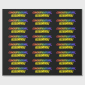 Farbenfrohe "BEGRÜNDUNGEN" + Individuelle Name Geschenkpapier (Flach)