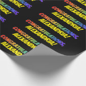 Farbenfrohe "BEGRÜNDUNGEN" + Individuelle Name Geschenkpapier (Ecke)