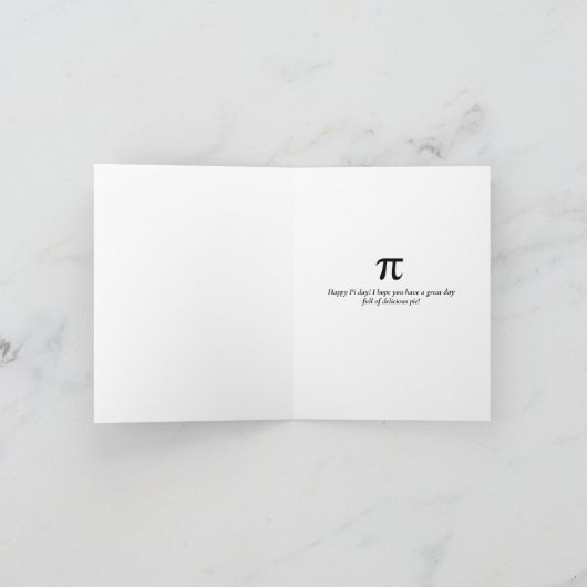 Farbenfrohe Begrüßung am Pi Day Karte (Innenseite)