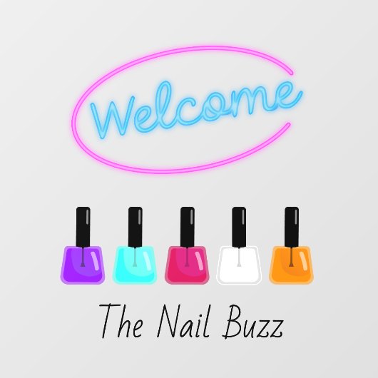 Farbenfrohe Begrüßung des Nail Salon-Zeichenfenste Fensteraufkleber (Blatt)