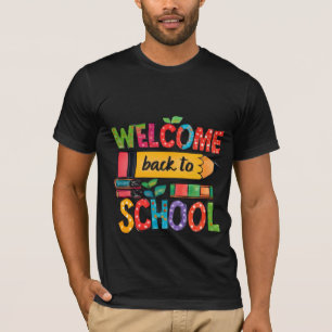 Farbenfrohe Begrüßung zurück zum T - Shirt der Sch
