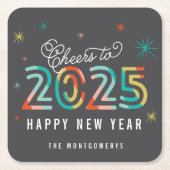 Farbenfrohe Beifall für die Sternexplosionen 2025  Rechteckiger Pappuntersetzer (Vorderseite)