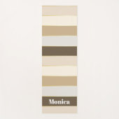 Farbenfrohe Beige Gold Personalisierte Farbstreife Yogamatte (Vorderseite)