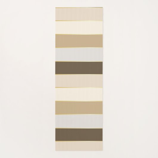 Farbenfrohe Beige Gold Personalisierte Farbstreife Yogamatte (Rückseite)