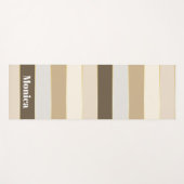 Farbenfrohe Beige Gold Personalisierte Farbstreife Yogamatte (Vorderseite (Horizontal))