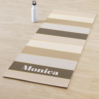 Farbenfrohe Beige Gold Personalisierte Farbstreife Yogamatte
