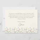 Farbenfrohe Beige Wildblume Brautparty Dankeskarte (Rückseite)