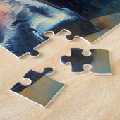 Farbenfrohe belgische Malinois schlafen Puzzle (Seite)