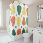 Farbenfrohe bemalte Blätter, glänzendes Geschäftsu Duschvorhang (Beispiel)