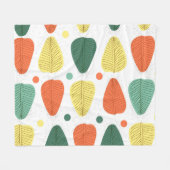 Farbenfrohe bemalte Blätter, glänzendes Geschäftsu Fleecedecke (Vorderseite (Horizontal))