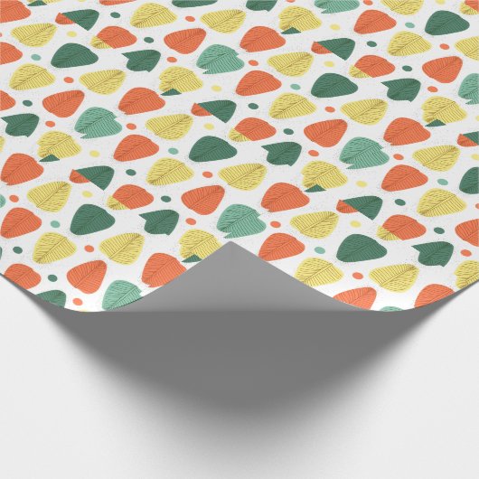 Farbenfrohe bemalte Blätter, glänzendes Geschäftsu Geschenkpapier (Ecke)