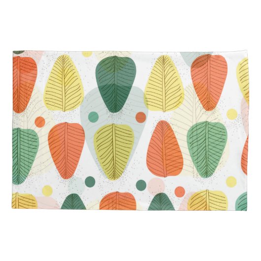 Farbenfrohe bemalte Blätter, glänzendes Geschäftsu Kissenbezug (Rückseite)