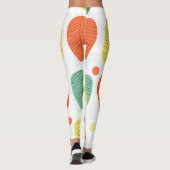 Farbenfrohe bemalte Blätter, glänzendes Geschäftsu Leggings (Rückseite)