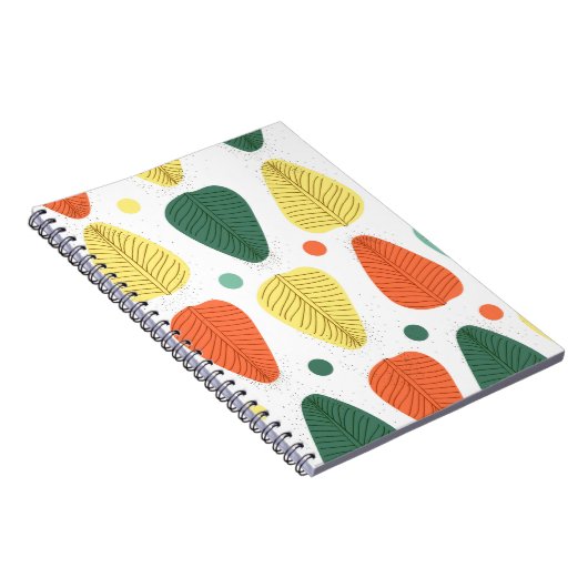 Farbenfrohe bemalte Blätter, glänzendes Geschäftsu Notizblock (Rechte Seite)
