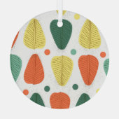 Farbenfrohe bemalte Blätter, glänzendes Geschäftsu Ornament Aus Glas (Rückseite)