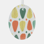 Farbenfrohe bemalte Blätter, glänzendes Geschäftsu Ornament Aus Glas (Vorderseite Rechts)