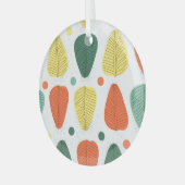 Farbenfrohe bemalte Blätter, glänzendes Geschäftsu Ornament Aus Glas (Vorderseite links)