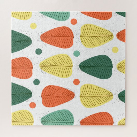 Farbenfrohe bemalte Blätter, glänzendes Geschäftsu Puzzle (Horizontal)