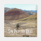 Farbenfrohe bemalte Hügel Landschaft Magnet (Vorne)