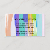 farbenfrohe bemalte Streifen fett, modern künstler Visitenkarte (Rückseite)