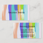 farbenfrohe bemalte Streifen fett, modern künstler Visitenkarte (Vorne/Hinten)