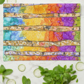 Farbenfrohe Bergaspen Bäume Küche Handtuch (Gefaltet)