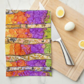 Farbenfrohe Bergaspen Bäume Küche Handtuch (Viertel Falte)